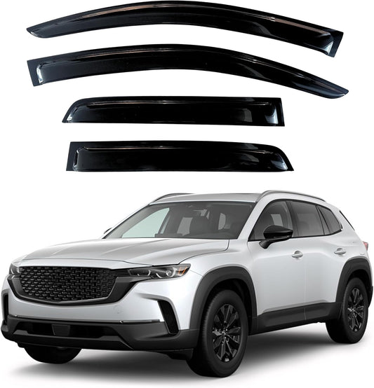 KPY Window Visor Compatible with Mazda CX-50 2023-2024 (CX50), 4PC Rain Guard Side Window Vent Deflectors Tape-On Style, 2023 2024