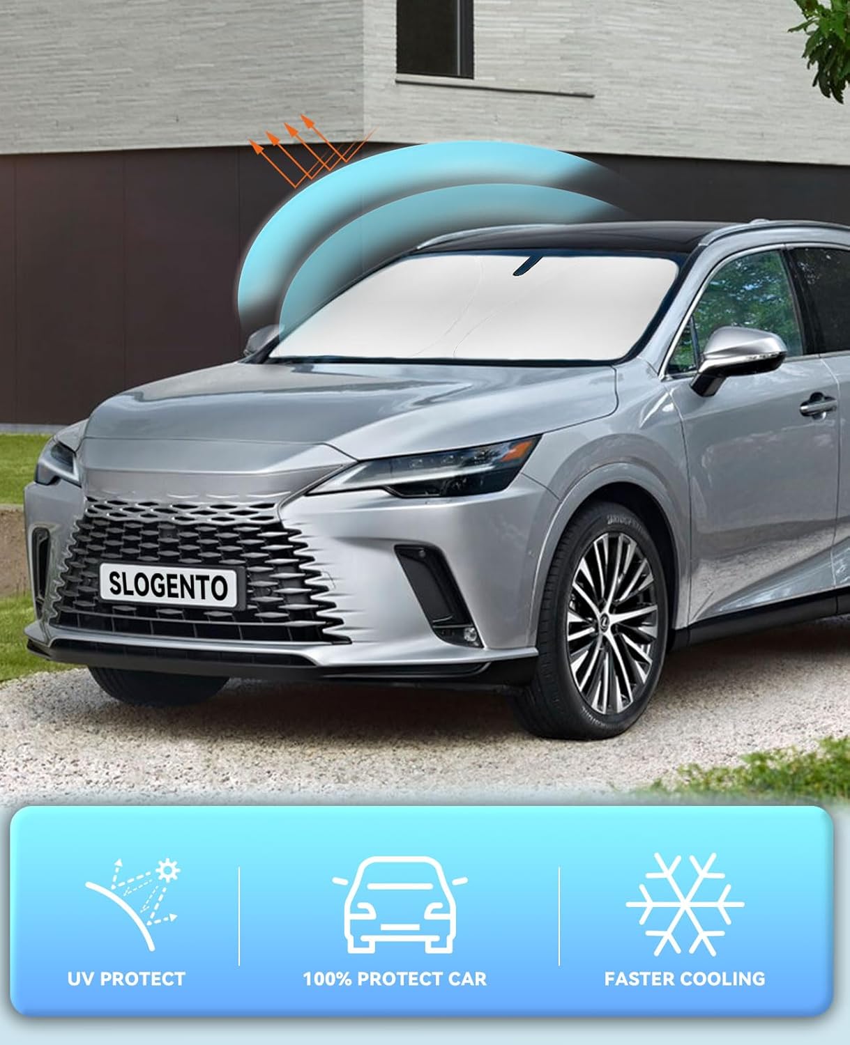 Sun Shade Windshield Sunshade for Lexus RX350/RX450h 2010-2014 2015, for Lexus RX RX350L/RX450hL Front Window Shade Fit RX 350, RX 350 F Sport, RX 350L Sun Visor Car Accessories