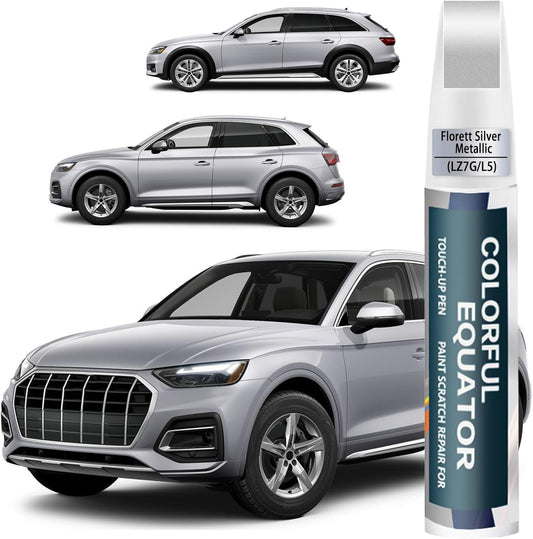 Florett Silver Metallic(LZ7G/L5) Touch Up Paint Compatible with Audi, Car Paint Pen Scratch Repair Two-In-One Touch Up Paint, Premium Car Scratch Remover for Deep Scratches