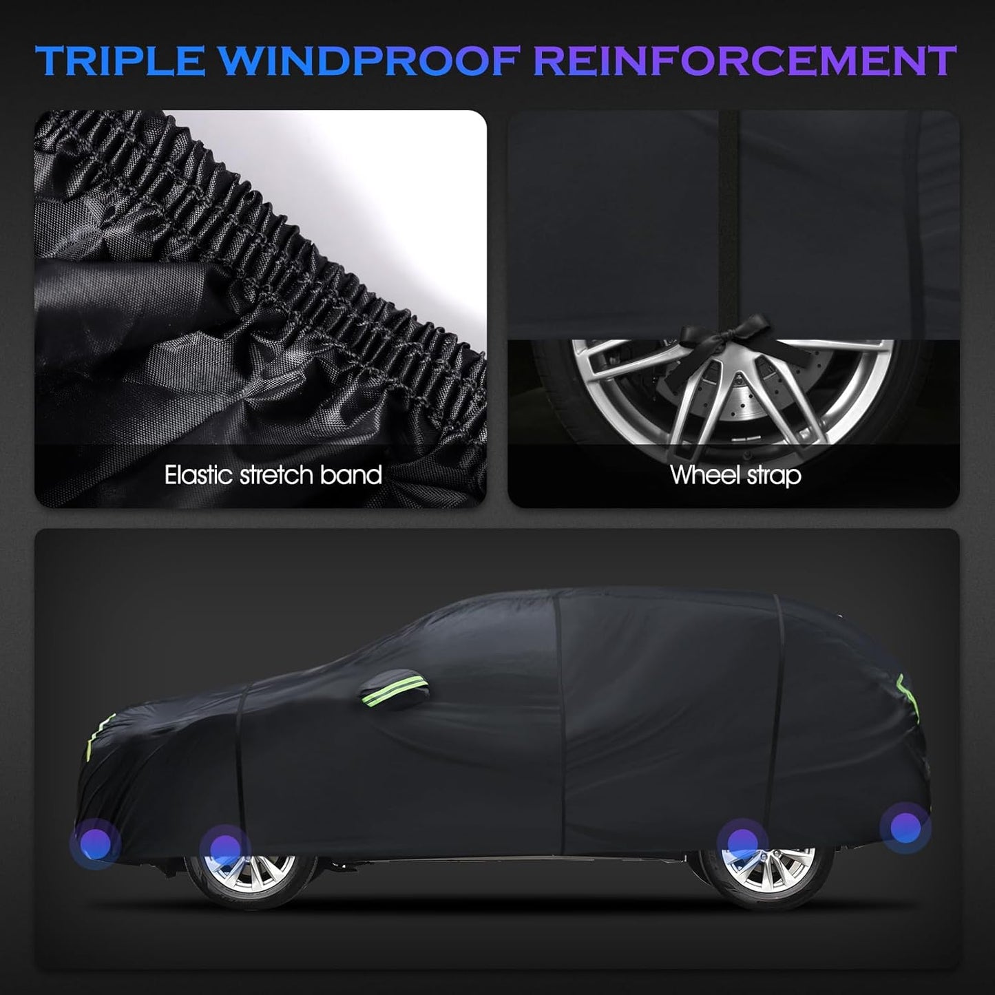 Car Cover Custom Fit for Toyota RAV4 1996-2025,Honda CRV 1997-2025, 6 Layers Truck Cover Waterproof All Weather for Automobiles,Outdoor Full Exterior Cover,Rain, Sun, Wind Protection,Black