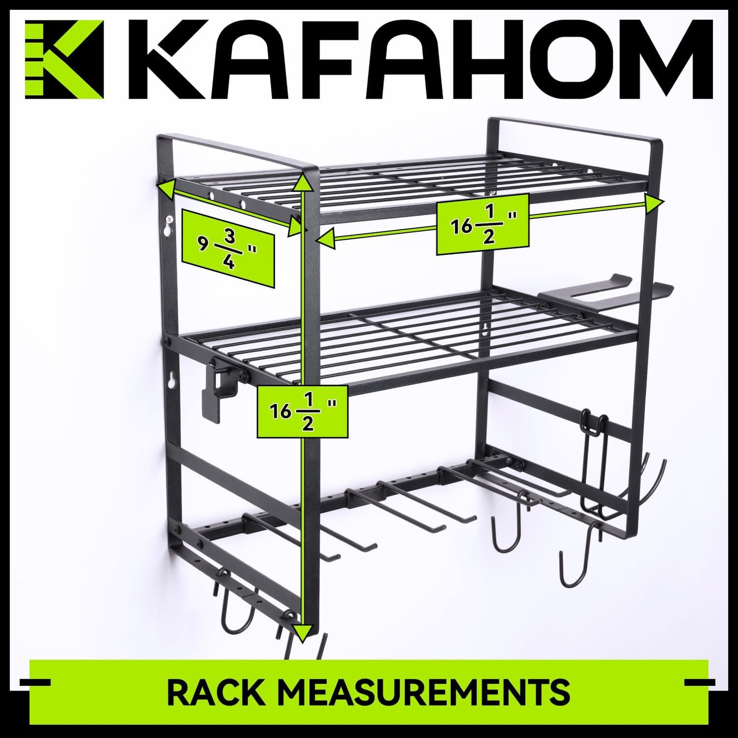 KAFAHOM Leaf Blower and Weedeater Hanger,Lawn Power Tool Organizer Wall Mount Rack Hanger for Leaf Blower and Weed Eater,Heavy Duty Lawn Tool Storage and Organization with Hooks