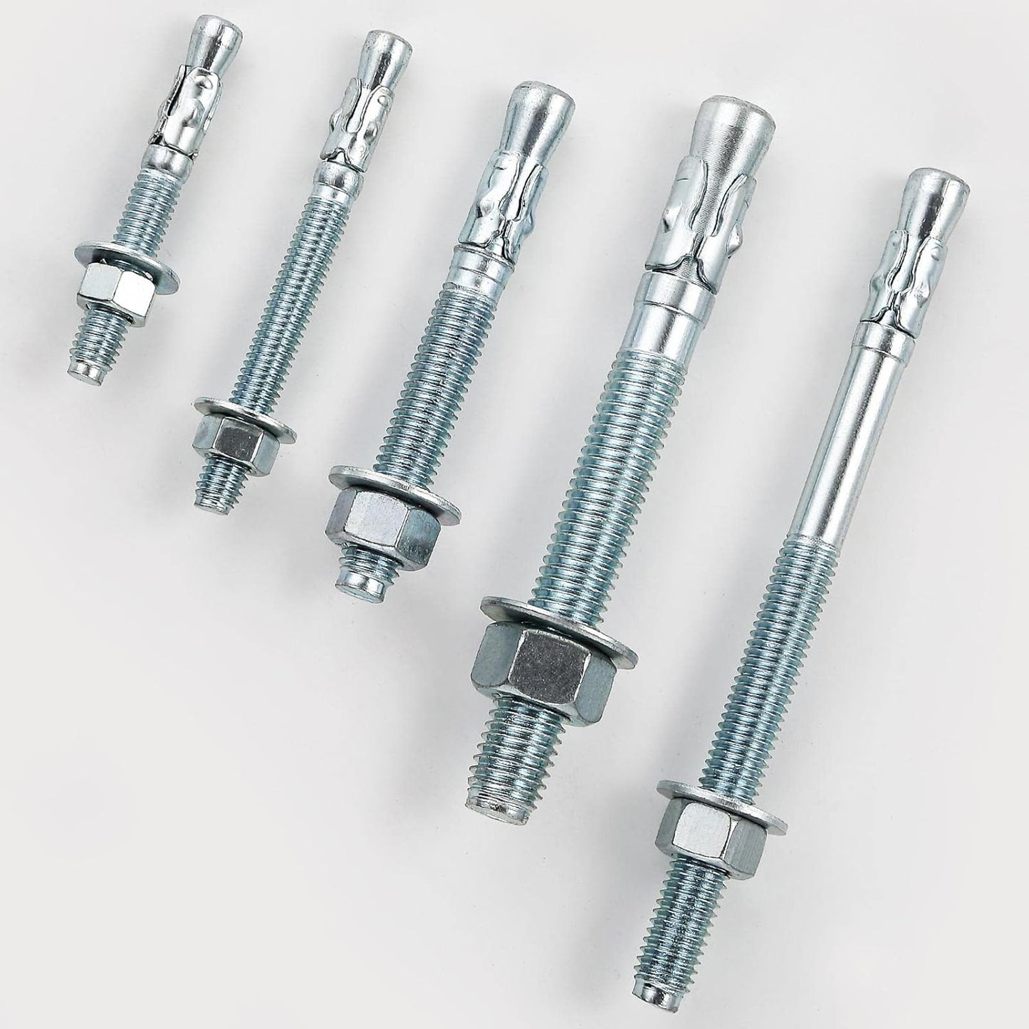 5/8x6 10Pcs Inch Standard Fasteners for Heavy-Duty Zinc Wedge Anchors for Cement and Concrete