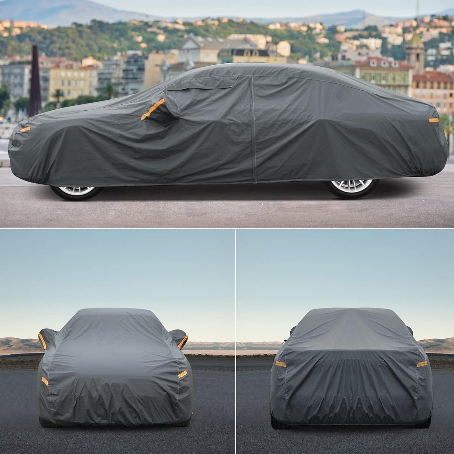 Premium Car Cover Custom Fit BMW 3 Series M3 320i 325i 328i 330i 335i (2007-2025), 16 Layers Heavy Duty Car Cover Waterproof All Weather with Zipper Door for Sun Rain Snow Dust Uv Protection