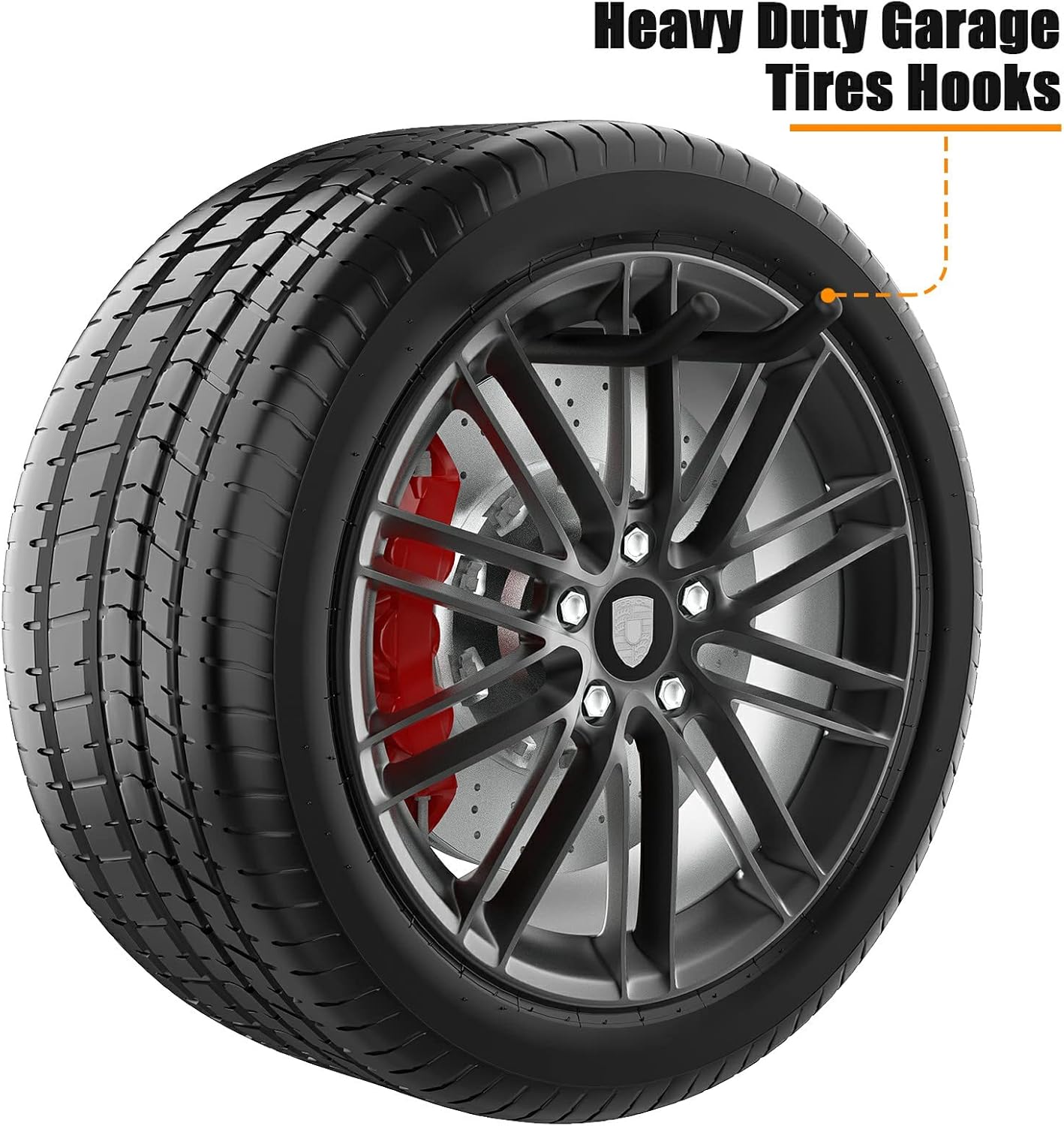 Garage Hooks, Heavy Duty Garage Hooks -12.4 Inch Wall Mount Hangers for Chairs, Power Tools, Garden Tools, Tires & More - Max 120 lbs (4-Pack)