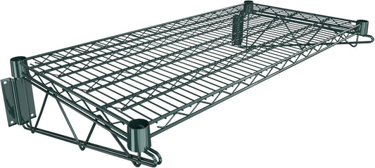 18" x 36" Green Epoxy Wire Wall Mount Shelf