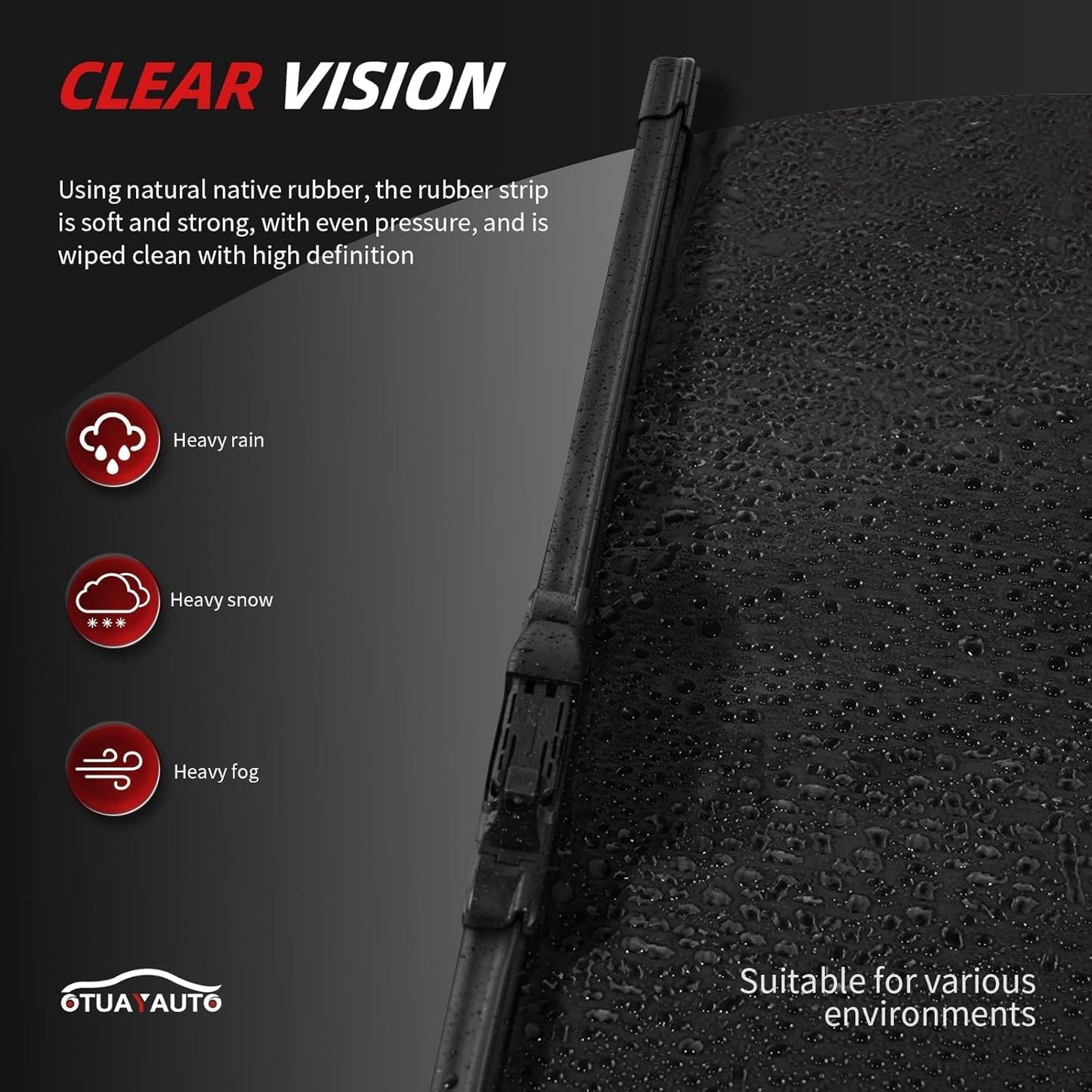 OTUAYAUTO Windshield Wiper Blades - Replacement for Ford Bronco Sport 2021-2024, Front and Rear Wipers Set, Top Lock - 22"+20"+10" (Pack of 3)