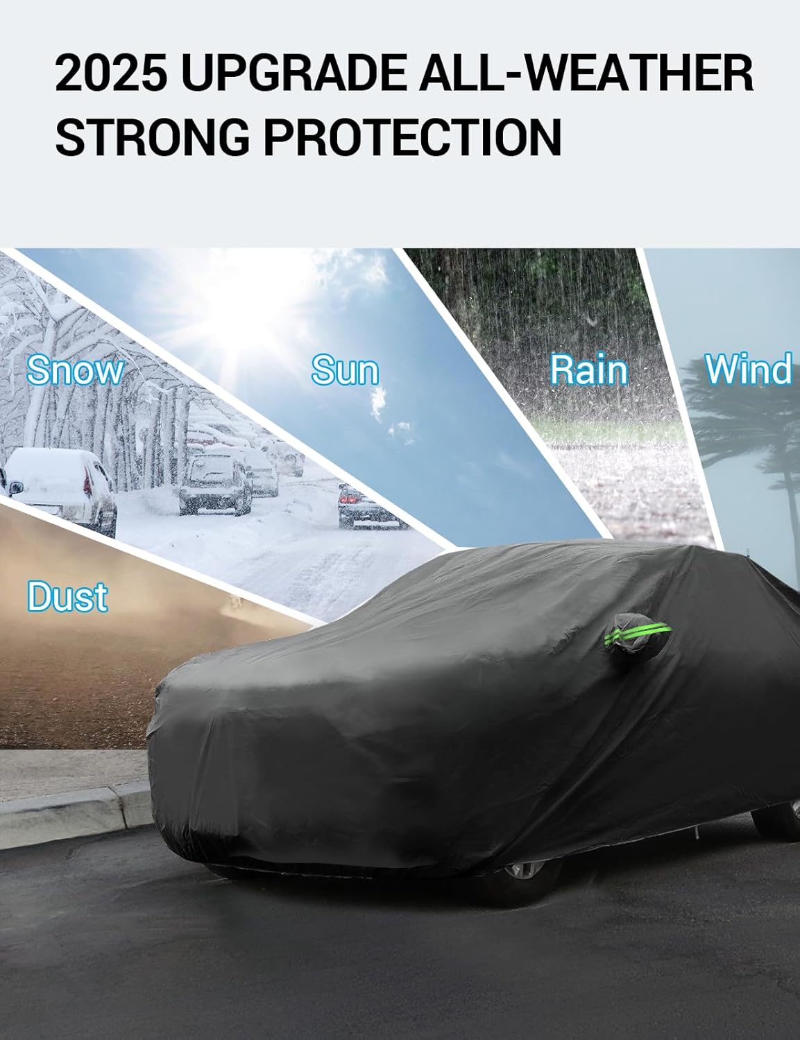 Proadsy 2025 Upgrade Car Cover Compatible with Jeep Grand Cherokee 2011-2024 2025 Windproof All Weather Waterproof Sun Rain UV Dust Snow Protection Outdoor Covers