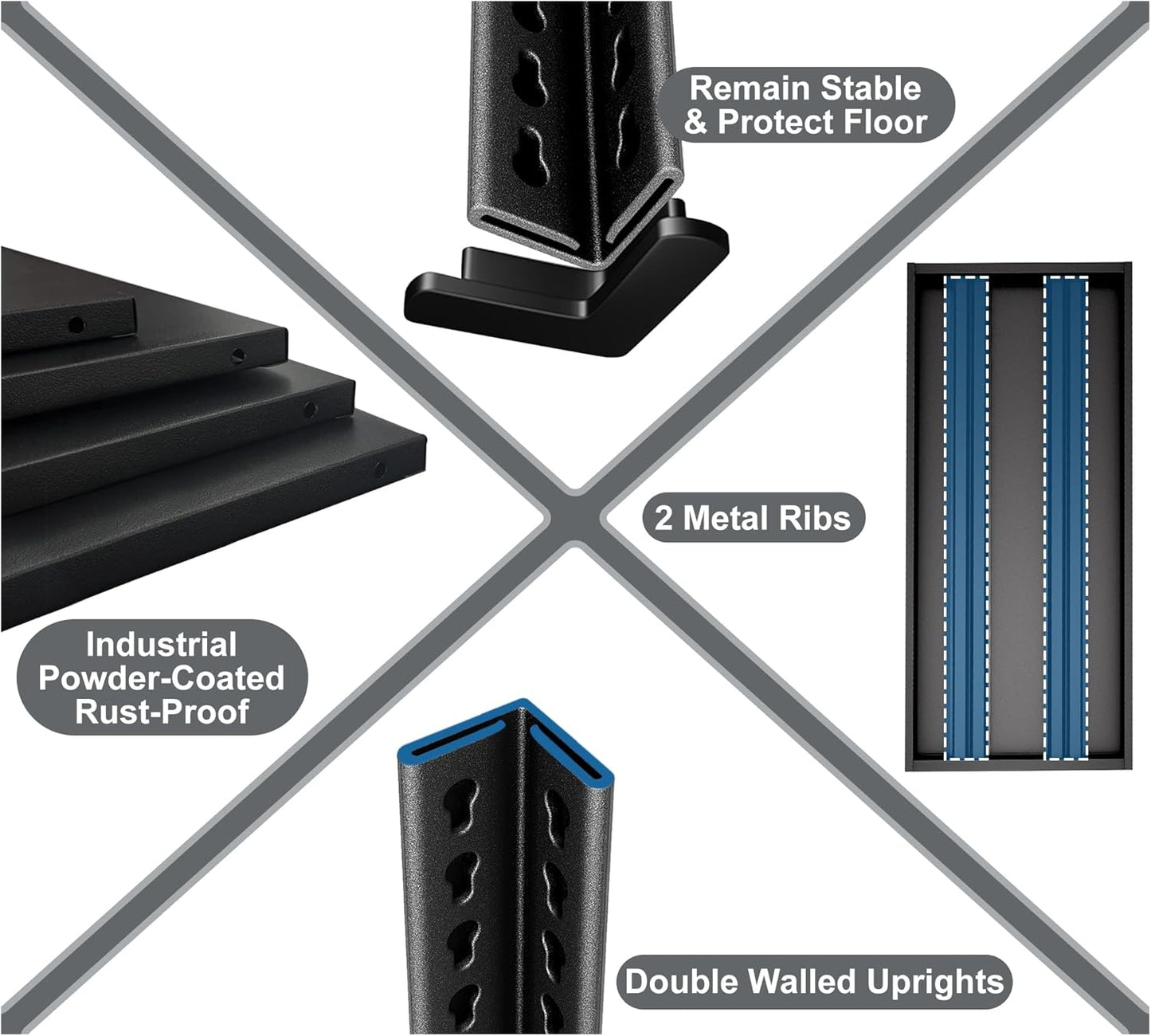 40" W Garage Shelving Heavy Duty, 1500LBS Loads Adjustable Garage Storage Shelves,3-Tier Metal Storage Racks and Shelving Units, Utility Rack Shelves,40" W x 18" D x 36" H,Yellow