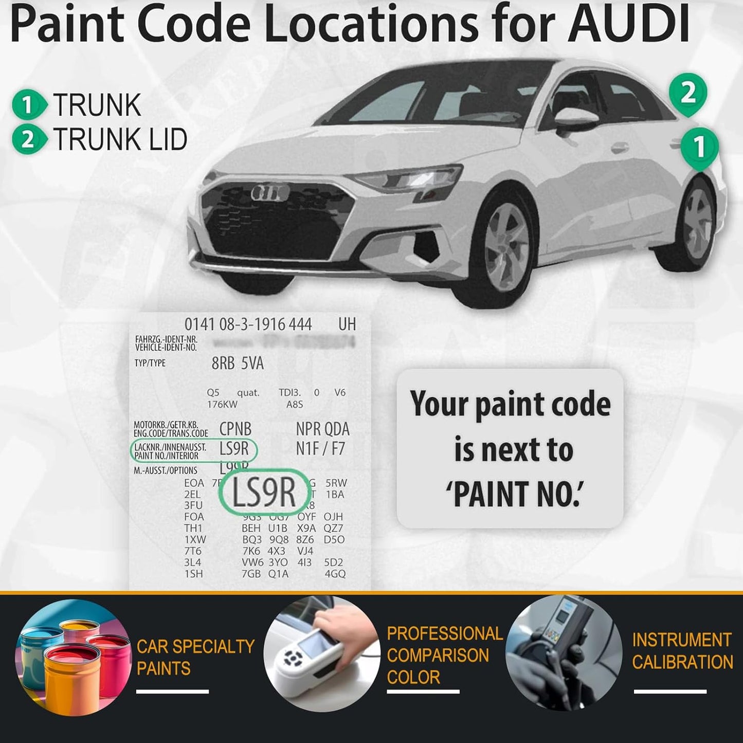 LY9B Brilliant Black Car Touch Up Paint for Audi, Color Accurate Car Paint Scratch Repair Pen Kit Quick & Easy Fix Vehicle Chips and Automotive Nicks Scuff