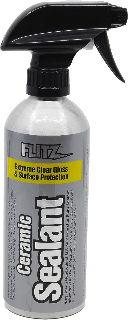 Flitz Ceramic Sealant - 16oz Bottle of USA-Made Ceramic Coating for Cars, Boats, Glass - Repels Water, Polishes, and Protects for 1 Year - Ceramic Car Spray Made for All Metals, Fiberglass