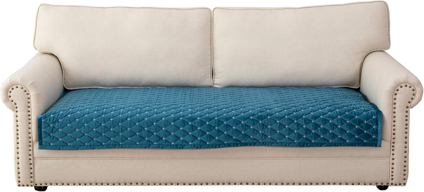 Eismodra Couch Cover,Sectional Couch Covers,Sofa Covers for 3 Cushion Couch,Anti-Slip Sofa Slipcovers for Dogs Cats Kids Loveseat Recliner L Shaped Armrest Backrest,Blue 43''x82''(Only 1 Piece)
