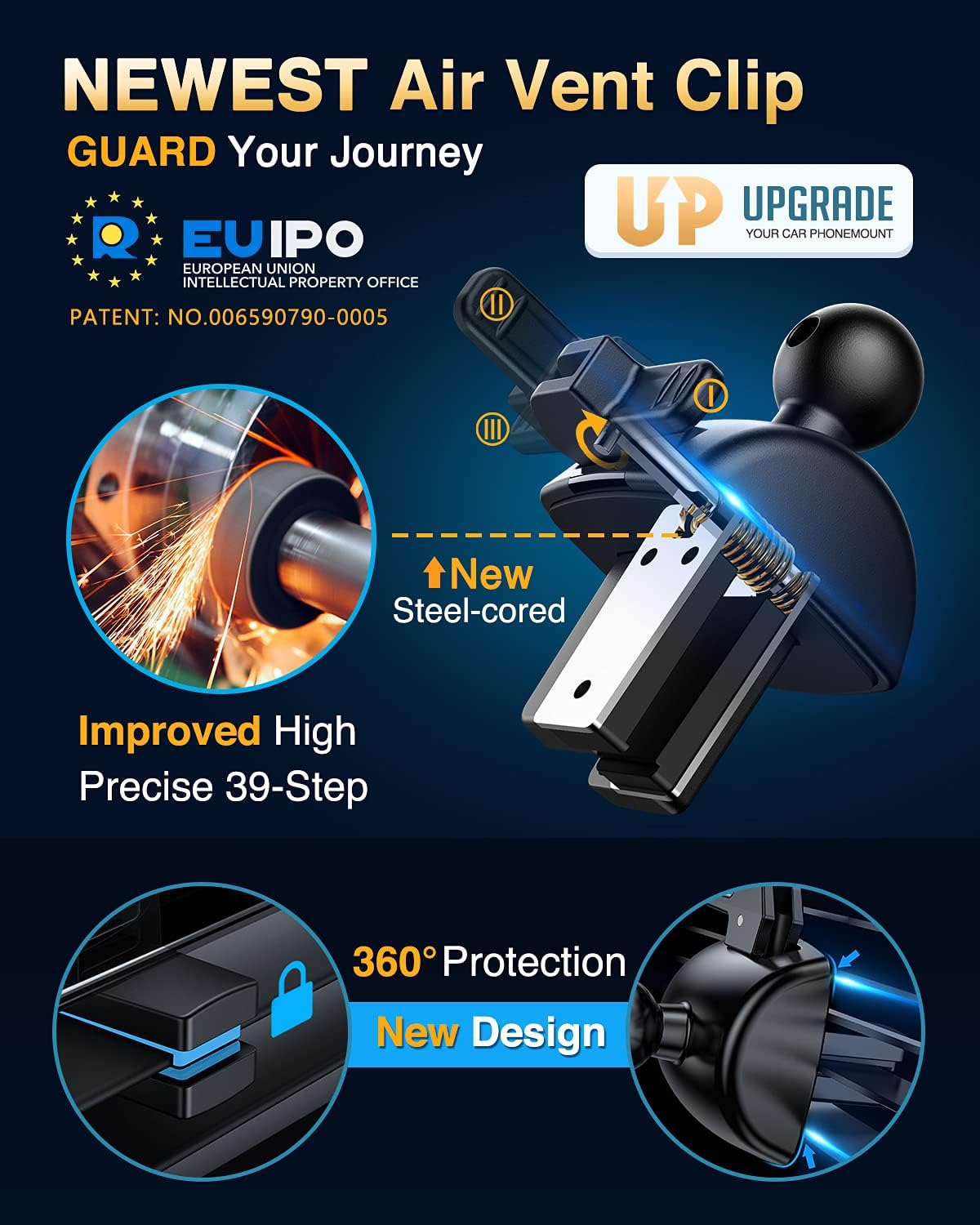 VANMASS [Pro Version] Universal Car Phone Mount [2025 Super Suction Cup] Phone Holder for Car, Cell Phone Car Mount for Windshield Dash Vent Truck Stand for iPhone 16 Pro Max 15 14 13 Samsung Android