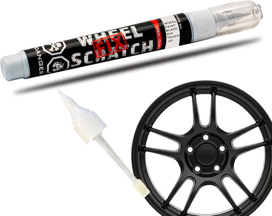 Matte Black Rim Touch Up Paint, Car Wheel Scratch Repair, Wheel Touch Up Paint Pen, curb rash repair, curb rim repair, Rim Alloy Matte Black Wheel Paint (Matte Black Satin Pen Only)