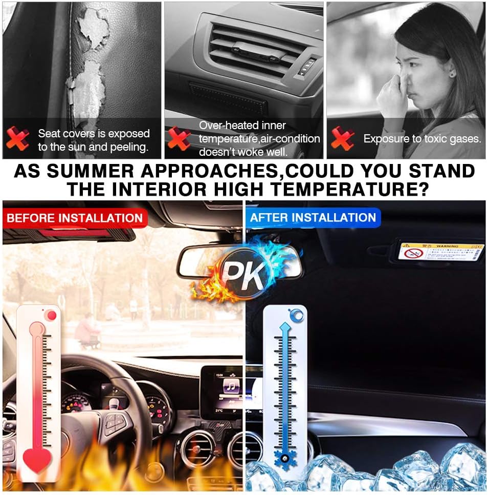 KUST Windshield Sun Shade for 1997-2017 Jeep Wrangler Rubicon Sahara TJ JK JKU 2/4 Doors Sunshade Window Sun Visor Protector Foldable Blocks UV Rays Keep Your Car Cooler