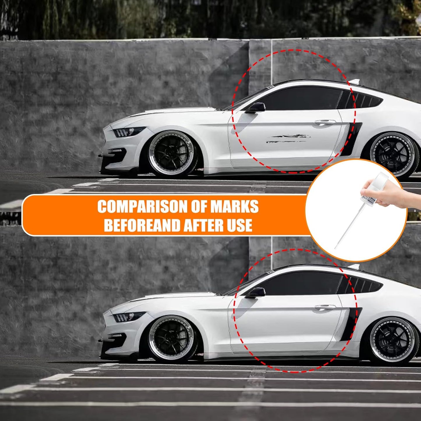 UJ Sterling Gray Metallic Touch Up Paint for Ford, Car Paint Pen Scratch Repair Two-In-One Touch Up Paint, Premium Car Scratch Remover for Deep Scratches