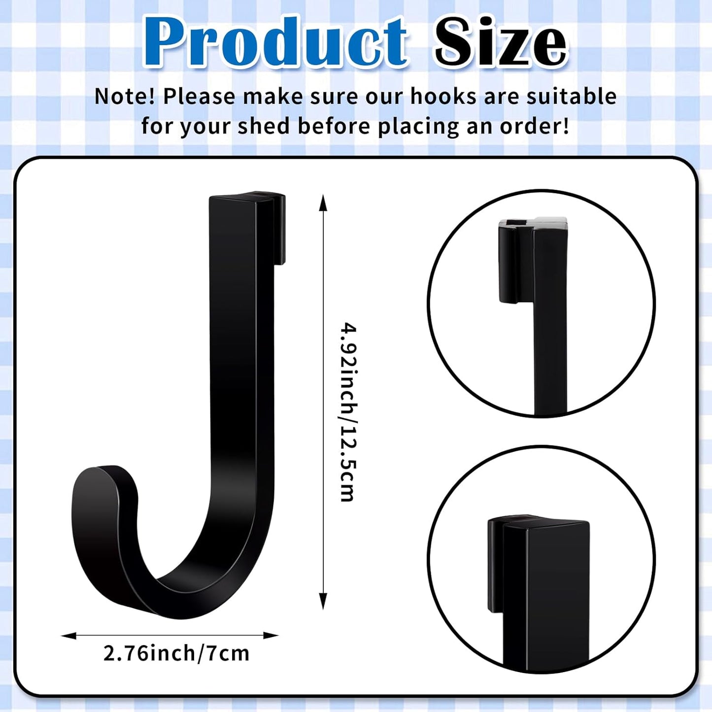 4 Pack Black J Shed Storage Hooks Storage Hooks Compatible with Lifetime Sheds Shed Accessories Organization Parts Hanging Home Office Garage Bathroom Dressing Rooms Wall-Mounted Coat Racks