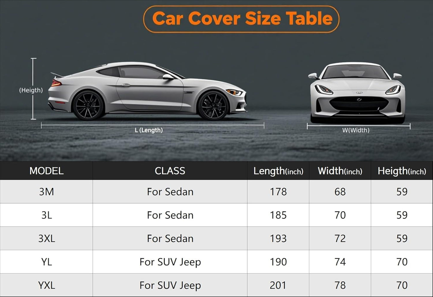 Kayme Heavy Duty SUV Car Cover Waterproof All Weather, Full Exterior Covers Sun Rain UV Protection. Universal Fit Audi Q5, BMW X3, Mazda CX-5, Hyundai Sante Fe, Tesla Model Y, Toyota RAV4, Honda CRV.