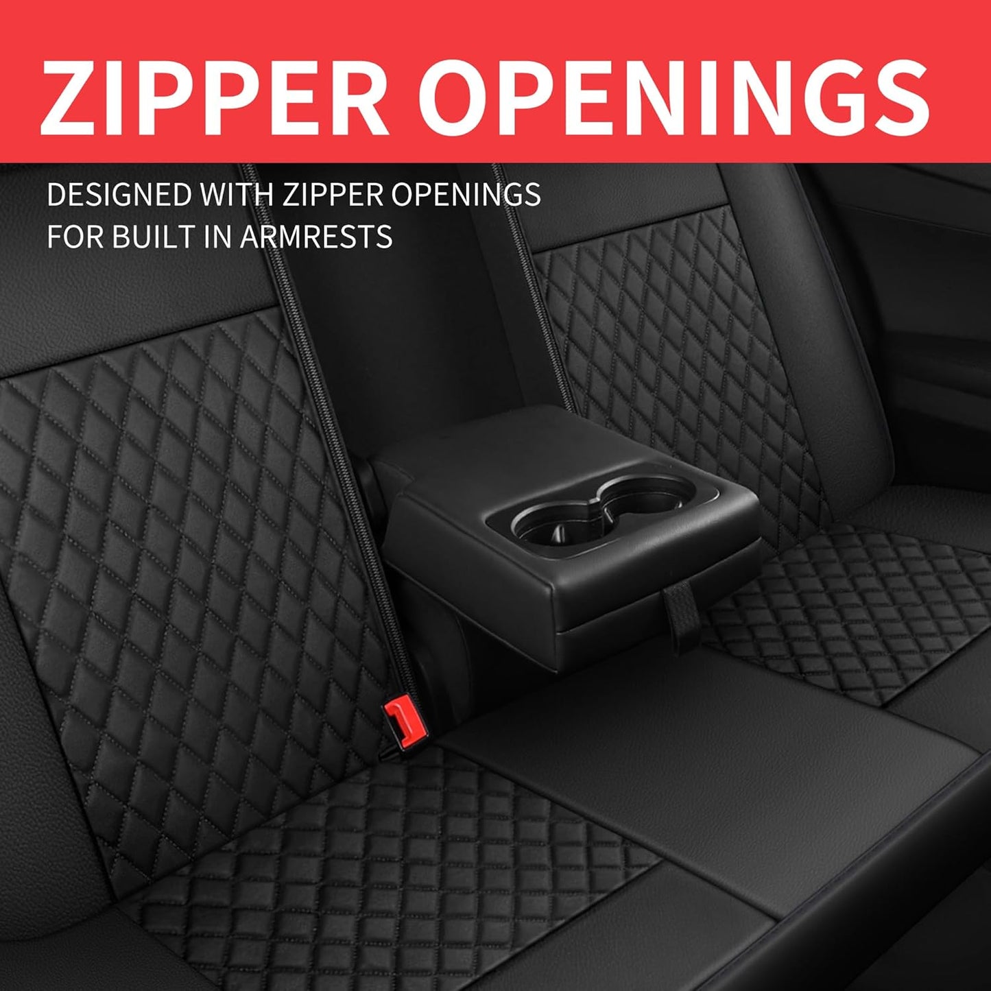 Leather Car Seat Covers,Breathable and Waterproof Seat Cover Full Set,PU Premium Universal Fit Automotive Airbag Compatible for Cars Sedans SUVs Vans and Trucks(Full Seat,Black,N1)