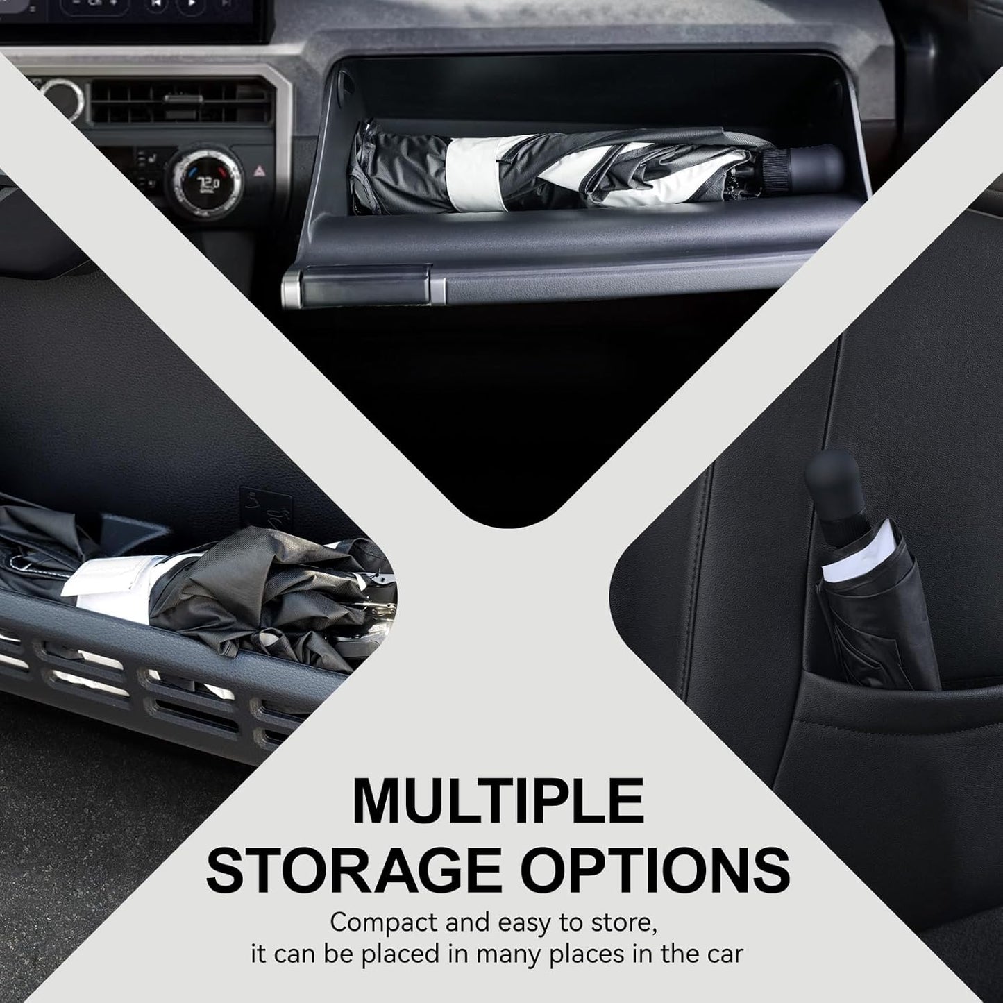 Umbrella Sunshade for Toyota Tacoma Accessories 2024 2025, for 4Runner 2025, Foldable Windshield Cover Sun Shade Umbrella Visor with UV Block Windshield (for Tacoma 2024-2025