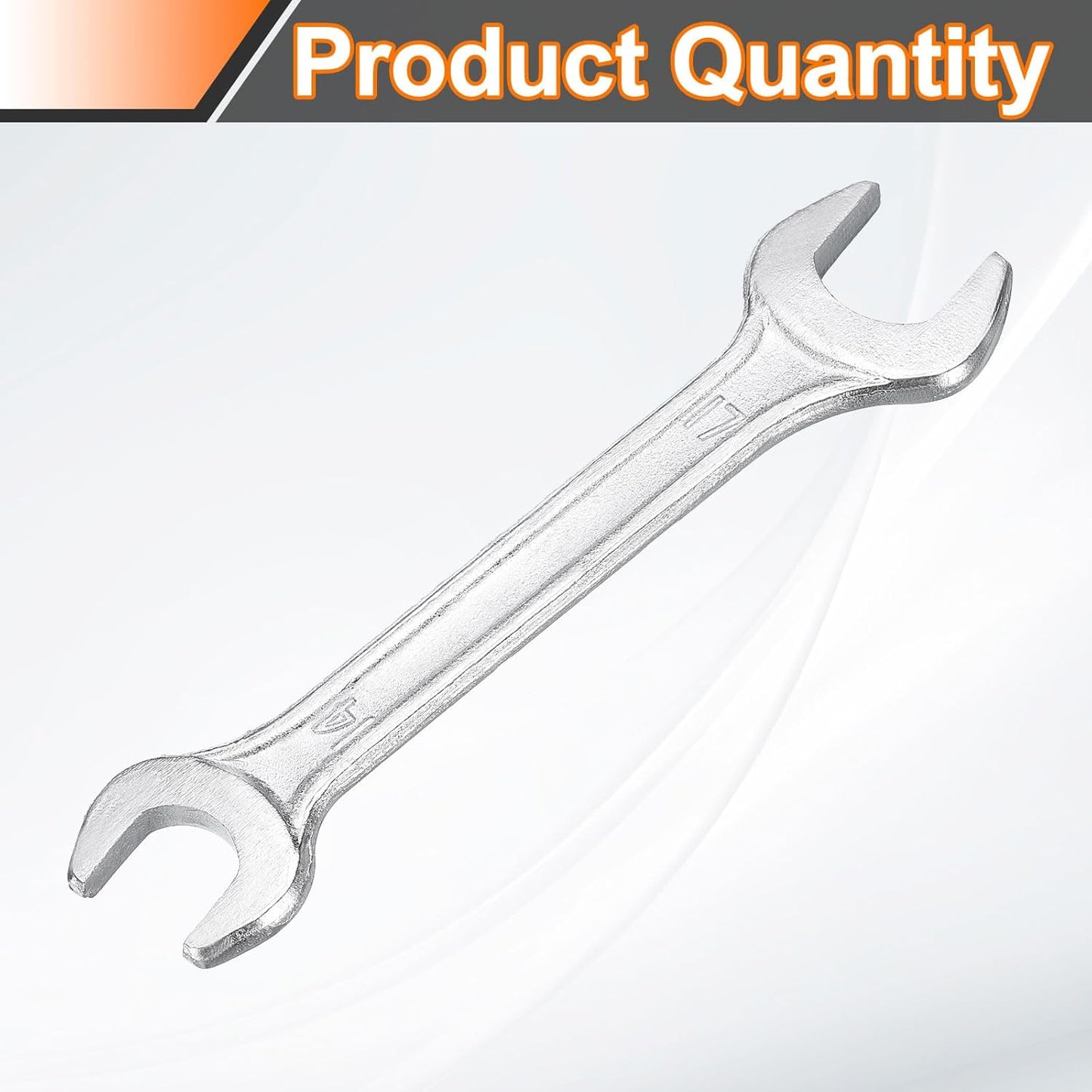 HARFINGTON Double Open End Wrench 14mm x 17mm Metric 15 Degree Offset Angle Small Flat Head Wrench Galvanizing Open Ended Spanner for Automotive Repair Furniture Assembly