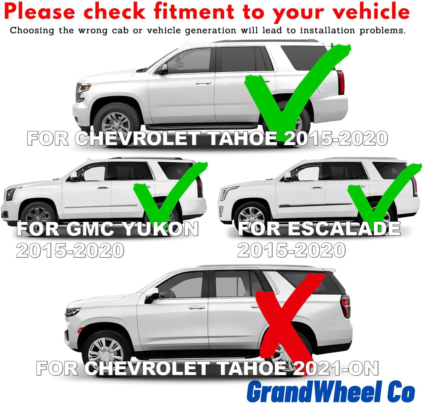 Window Deflectors Smoke Tinted in-Channel Side Window Vent Visor Deflectors Rain Guards Compatible with Chevrolet (Chevy) Tahoe/GMC Yukon 2015-2020 - 4pcs. GW0990
