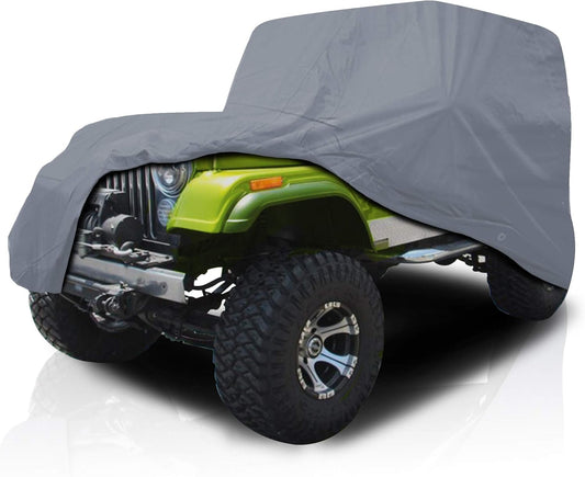 USCarCover 5 Layer All Weather Protection, Breathable Car Cover for Jeep CJ7 1976 1977-1986 SUV 2-Door Pollution, Dust, Sun, Snow, Rain