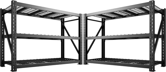 Bepatio 8250LBS Garage Shelving Heavy Duty Storage Shelves Industrial Metal Shelving Adjustable 3-Tier Shelves for Garage, Warehouse Basement Storage Room 24" D × 60" W × 66" H