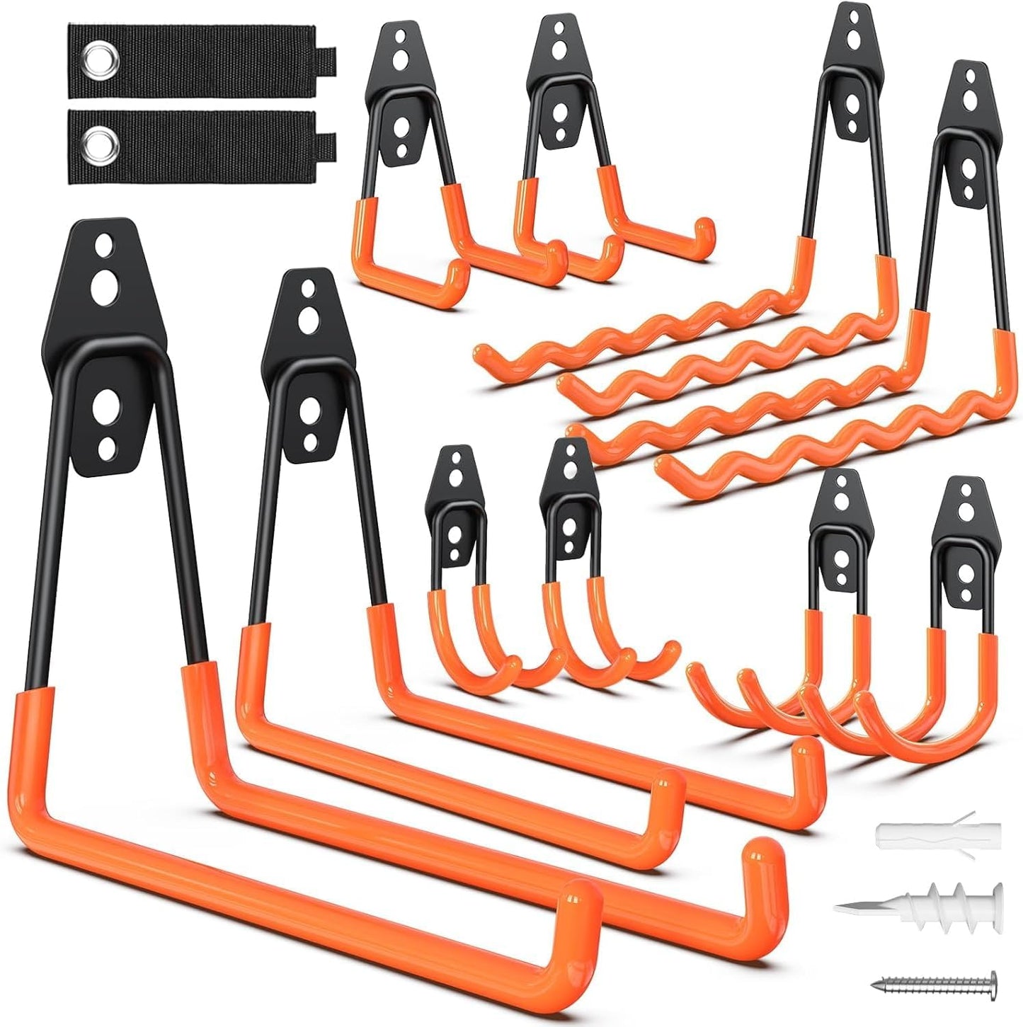 Garage Storage Hooks, 12 Pack Steel Heavy Duty Wall Mount Hooks for Hanging Bike, Ladder, Garden Tools