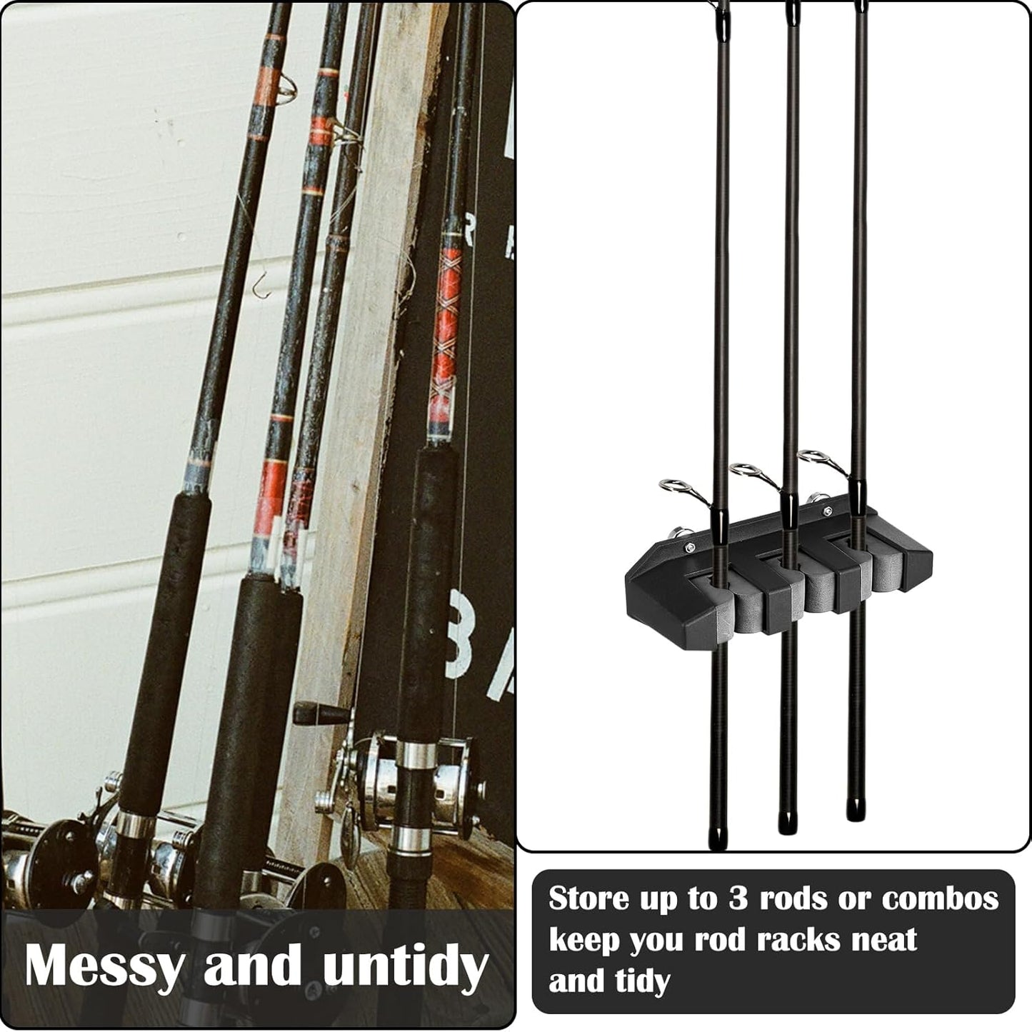 2 Pcs Magnetic Fishing Rod Holder for Car Fishing Pole Rack Vertical Rod Storage Holders for Truck Bed Boat Wall Garage Door