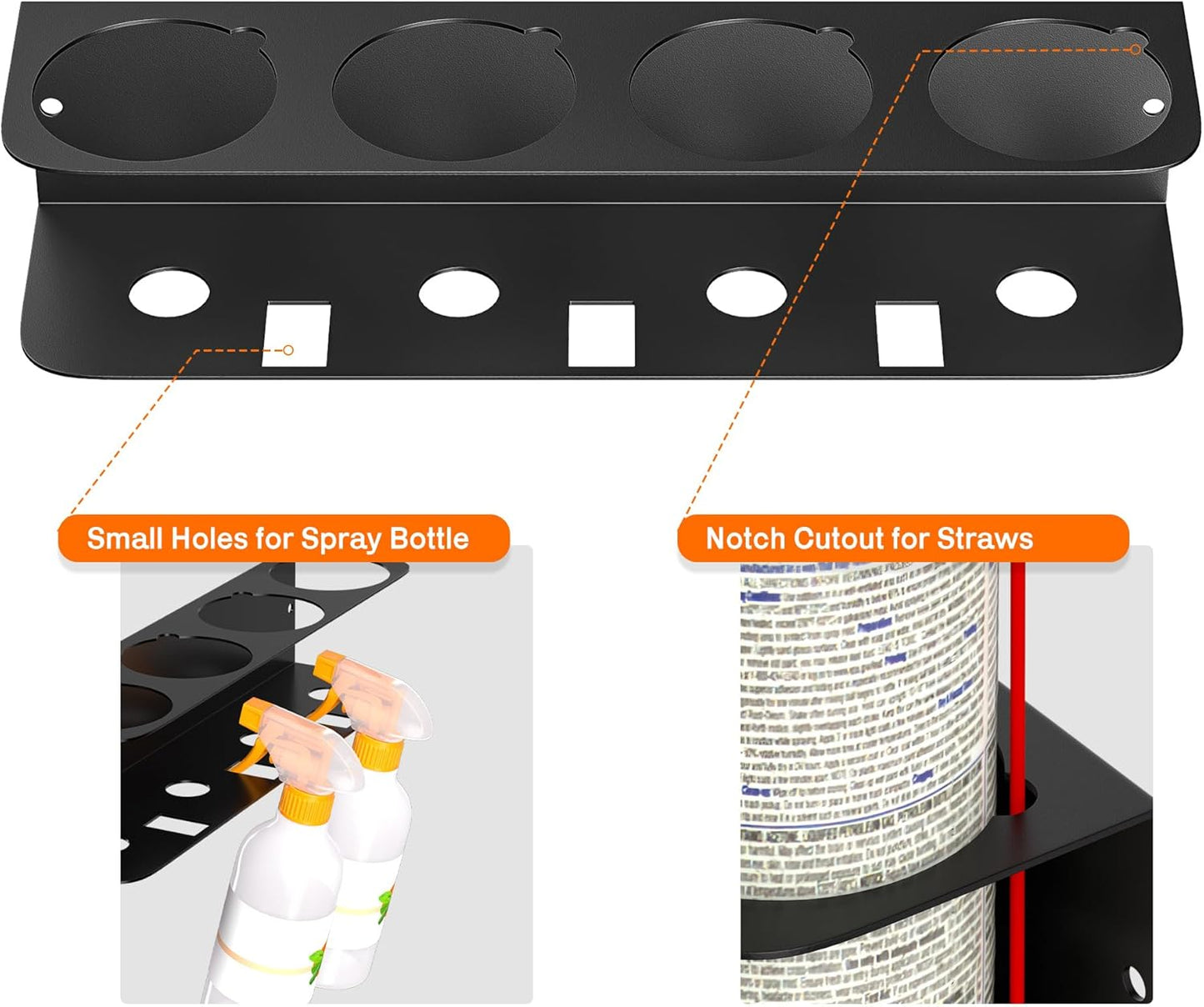 Ultrawall Spray Can Holder Rack, Wall Mounted Spray Bottle Holder, Garage Wall Mount Shelf, Utility Storage Rack, Tool Storage Rack