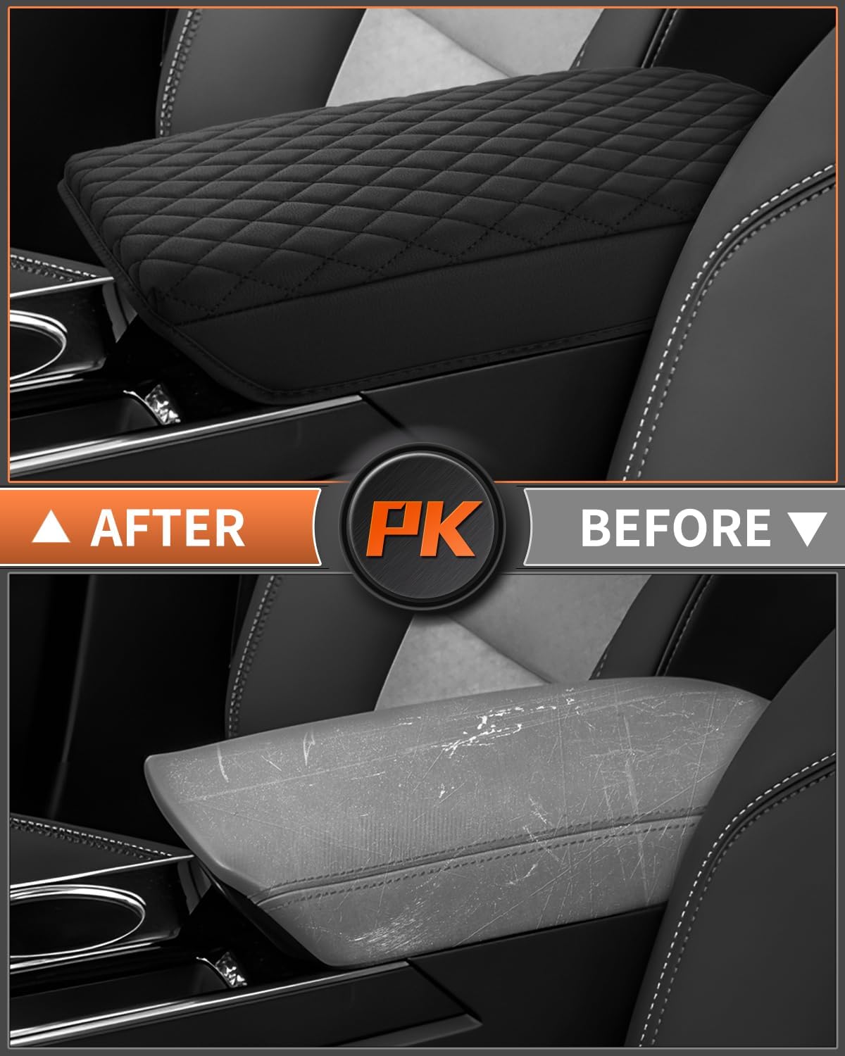 Shademax Center Console Cover for Chevy Equinox 2025 2026 Accessories, 2025 Chevrolet Equinox Armrest Cover Cushion Pad Middle Console Armrest Seat Box Protector PU Leather Anti-Scratch Black