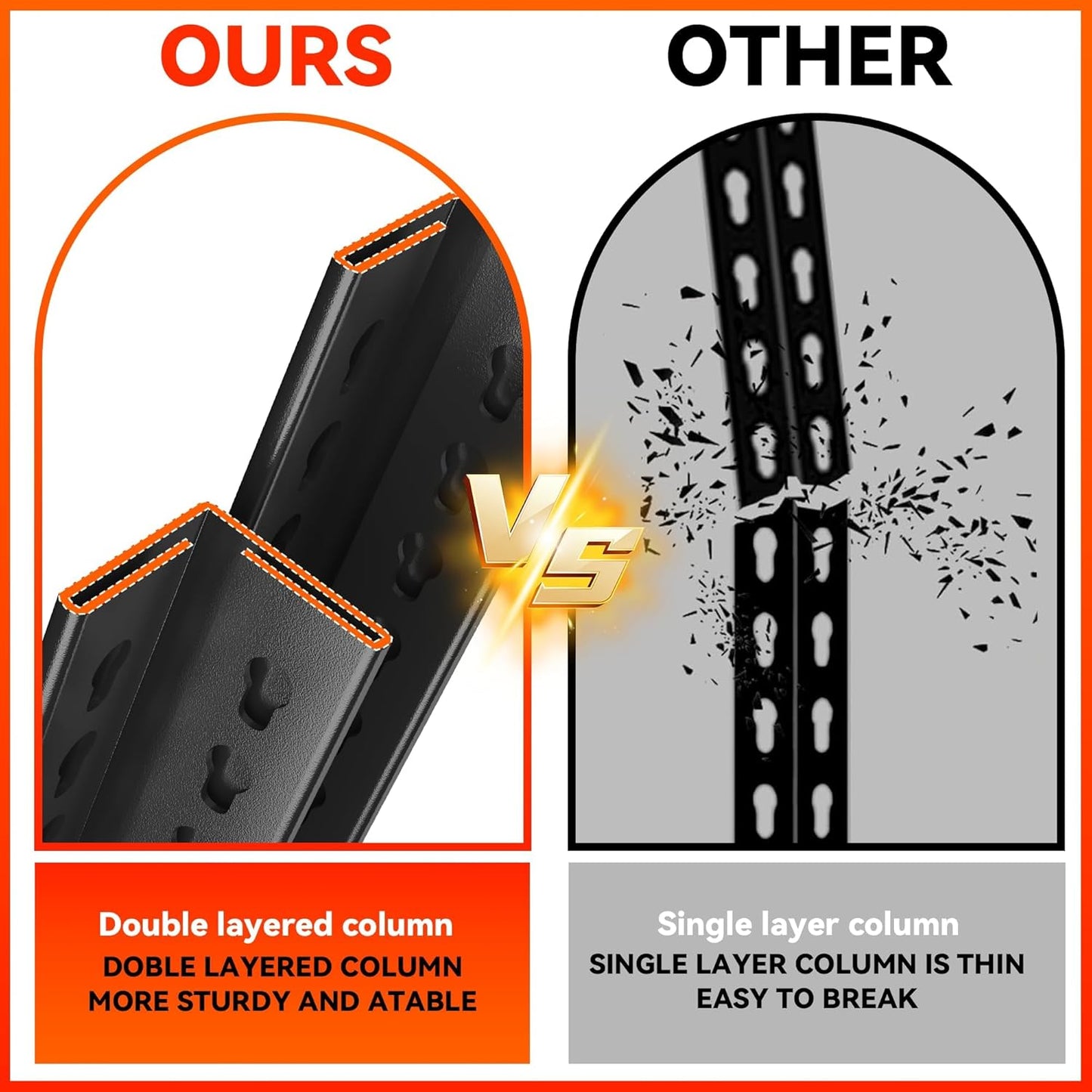 55"H Garage Shelving 2400LBS Capacity Heavy Duty Steel Storage Shelves, Adjustable 4 Tier Metal Shelf Industrial Rack Unit for Garage, Utility Room, Warehouse and Basement, Black (14"Dx40"Wx55"H)