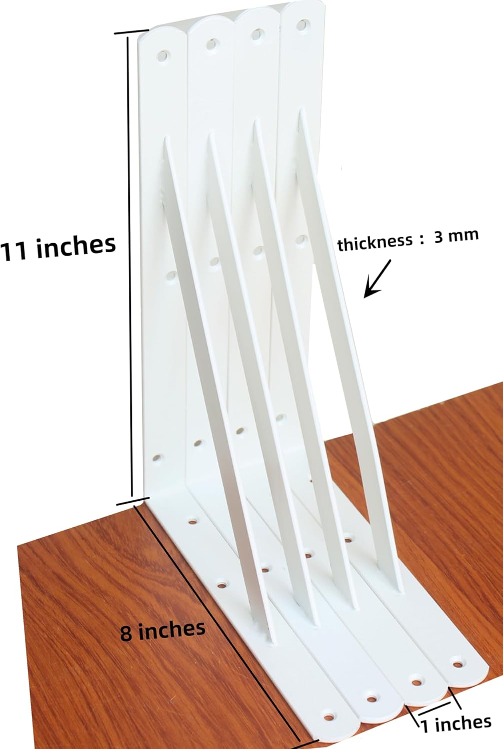 12 Pack L11 x H 8" White Heavy Duty Shelf Brackets with Screws Metal Shelf Brackets Shelf Support Angle Brackets for Shelves L Brackets Heavy Duty Floating Shelf