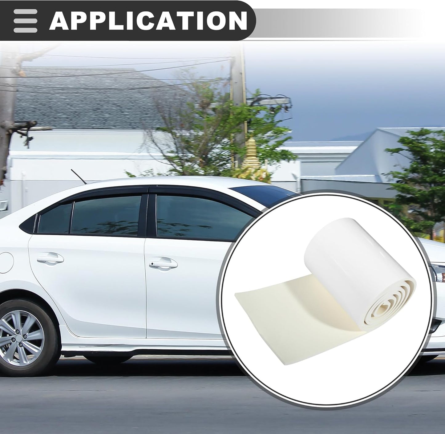 Motoforti Universal Car Garage Wall Guard, PE Foam EVA, White, 1 Pcs