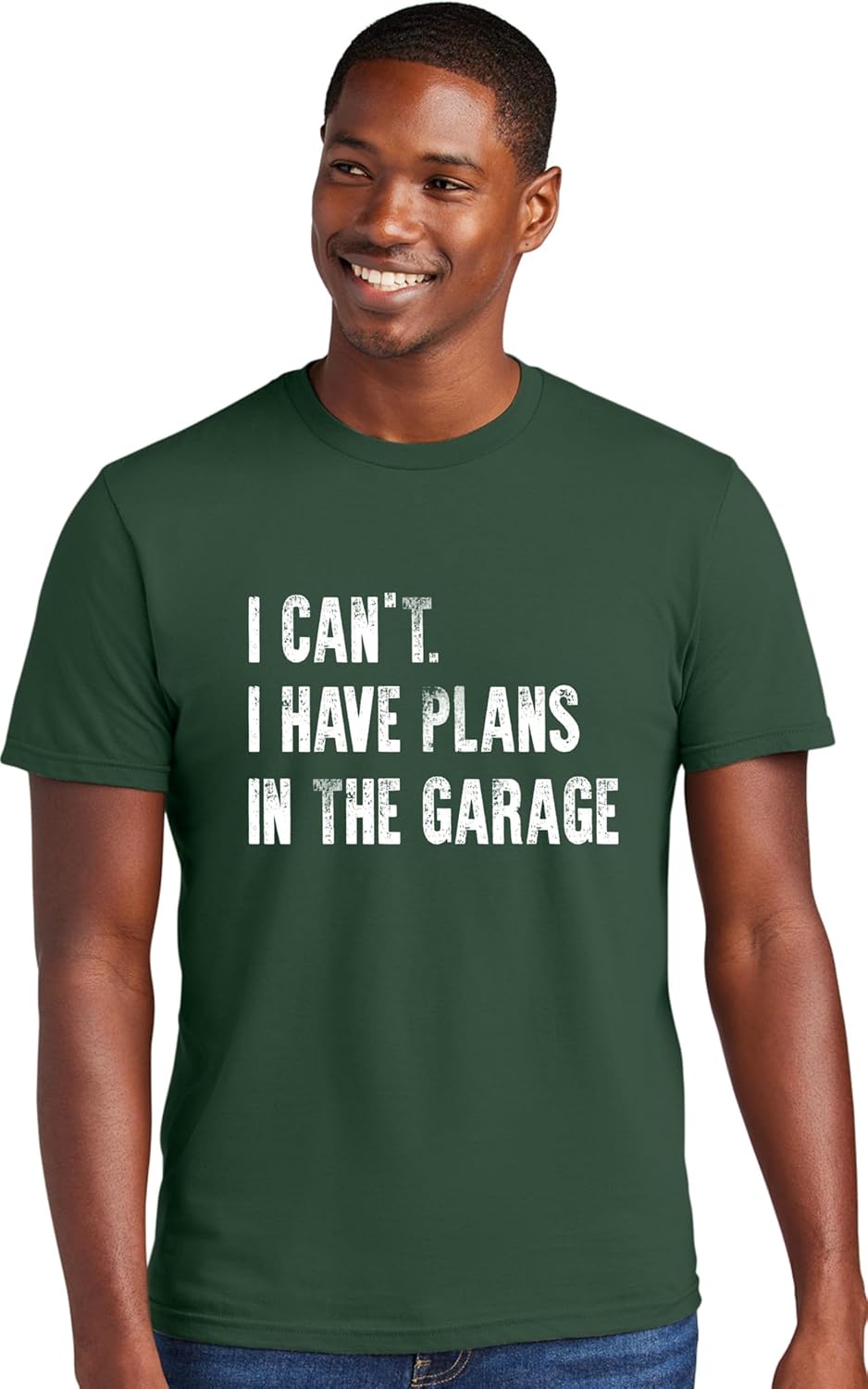 Go All Out Adult I Can't I Have Plans in The Garage Funny Dad Gift Deluxe Soft T-Shirt