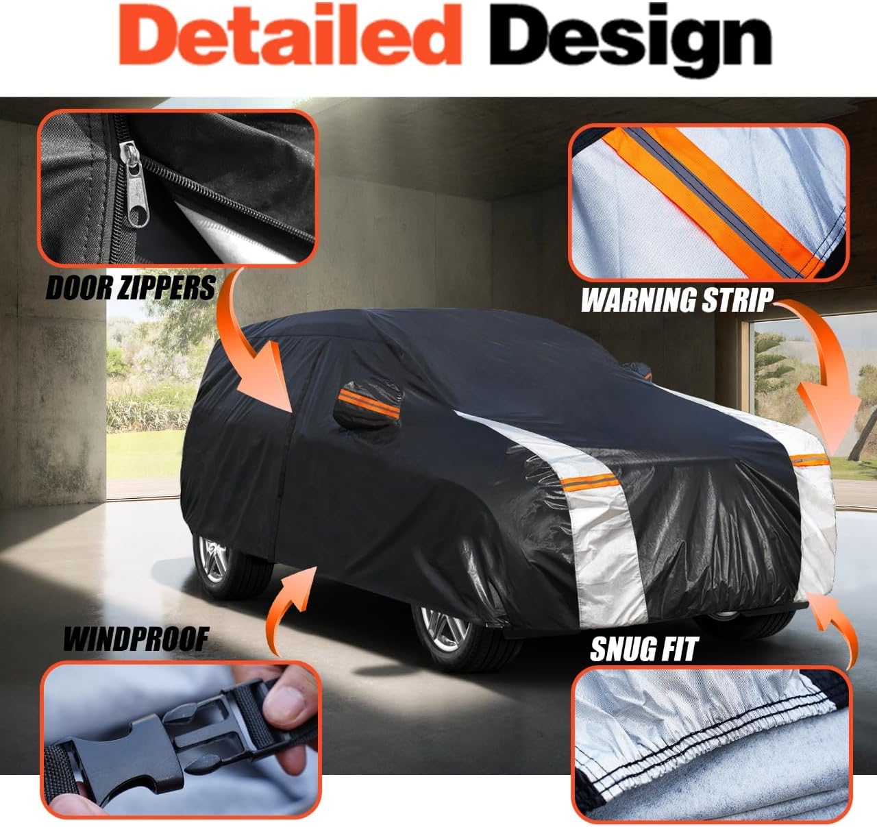 Subaru CrossTrek Car Cover 100% Waterproof All Weather, Gift with Towel, 10 Layers SUV Car Cover Custom Fit 2013-2025 Ford Escape, Outdoor Covers Rain Sun UV Protection with Door Zipper.