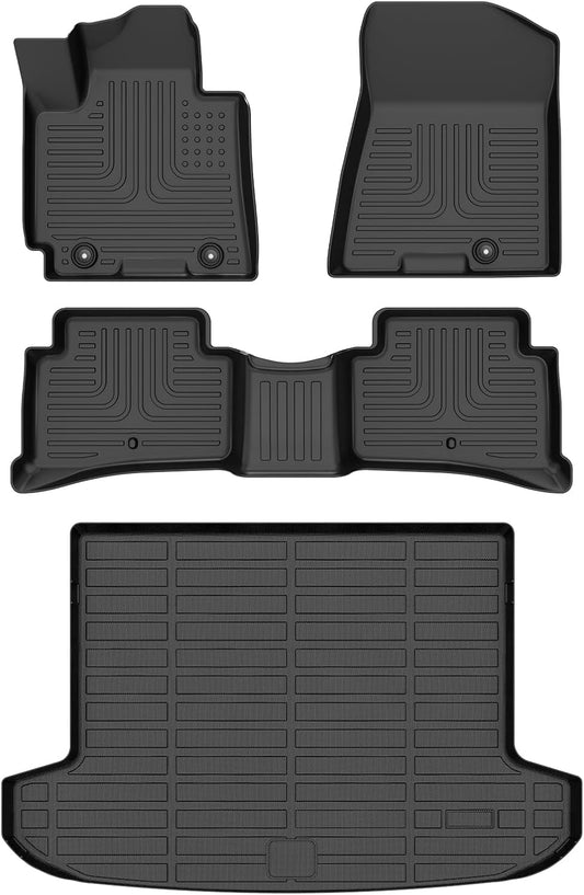 Wayhigh-All Weather Floor Mats and Cargo Mat Set Fit for Hyundai Tucson 2016-2021 TPE Car Mats Waterproof Heavy Duty Rubber Floor Liners for Tucson Tucson Accessories