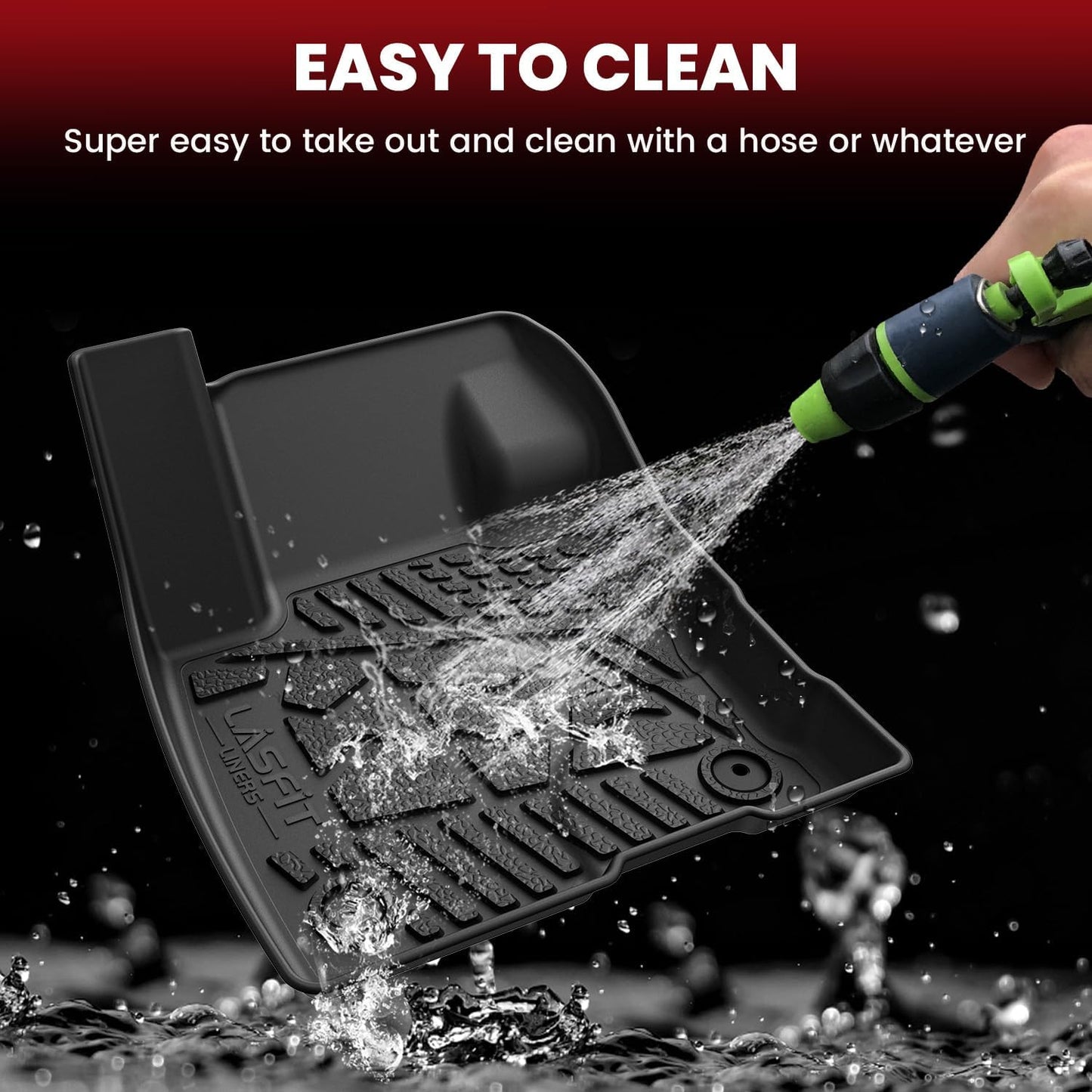 LASFIT Floor Mats for Ford Maverick 2022-2025(for Gasoline Models Only) All Weather Car Floor Pretoctor TPE Truck Liners for Ford Maverick Gas, 1st & 2nd Row Black