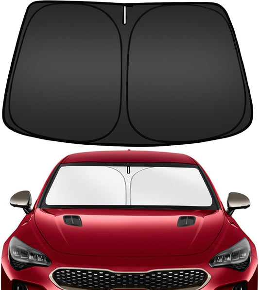 ARISMOTOR Windshield Sun Shade for Kia Stinger 2018-2023, Custom Fit Foldable Front Window Sunshade Sun Visor Protector, Block UV Rays Keep Your Car Cooler