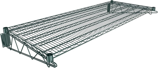 24" x 60" Green Epoxy Wire Wall Mount Shelf