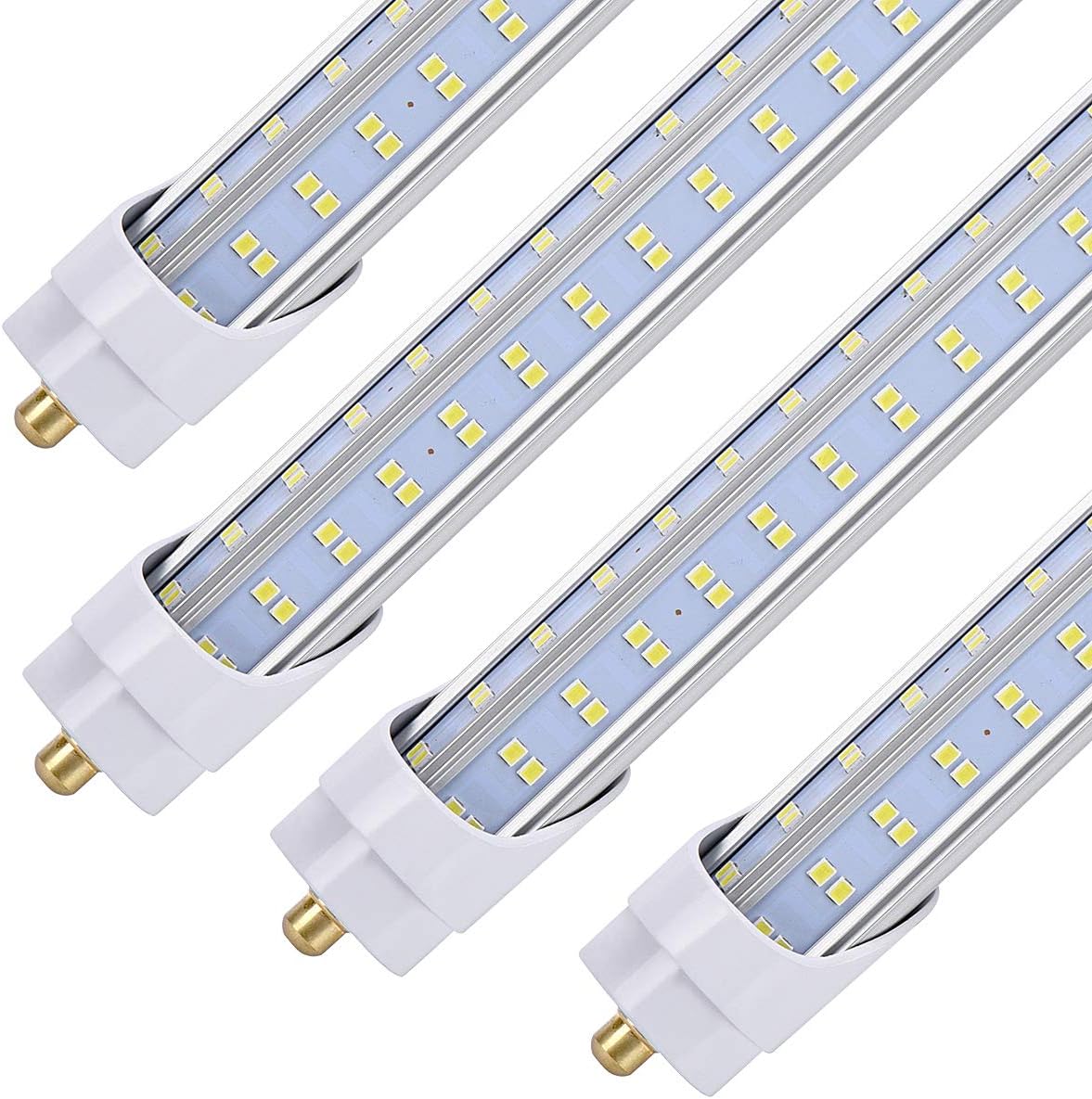 10 Pack,8 Foot LED Bulbs, 150W 19000lm 5000K Daylight, Super Bright, T8 T10 T12 LED Tube Lights, V Shape, FA8 Single Pin LED Lights, Clear Cover, 8 Foot LED Bulbs to Replace Fluorescent Light Bulbs
