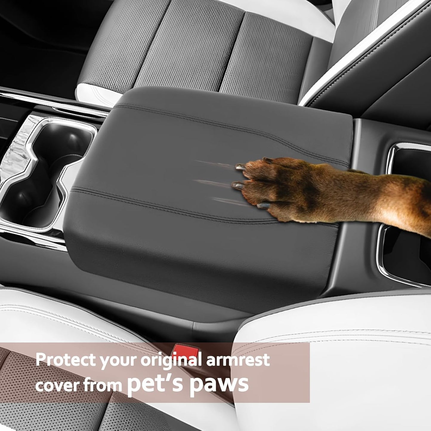 SKTU Upgrade 2024 2025 2026 Chevy Silverado EV Center Console Cover 2024-2026 Silverado EV Armrest Cover Silverado EV Console Pad 2024 2025 2026 Chevy Silverado EV Accessories Center Console Cushion