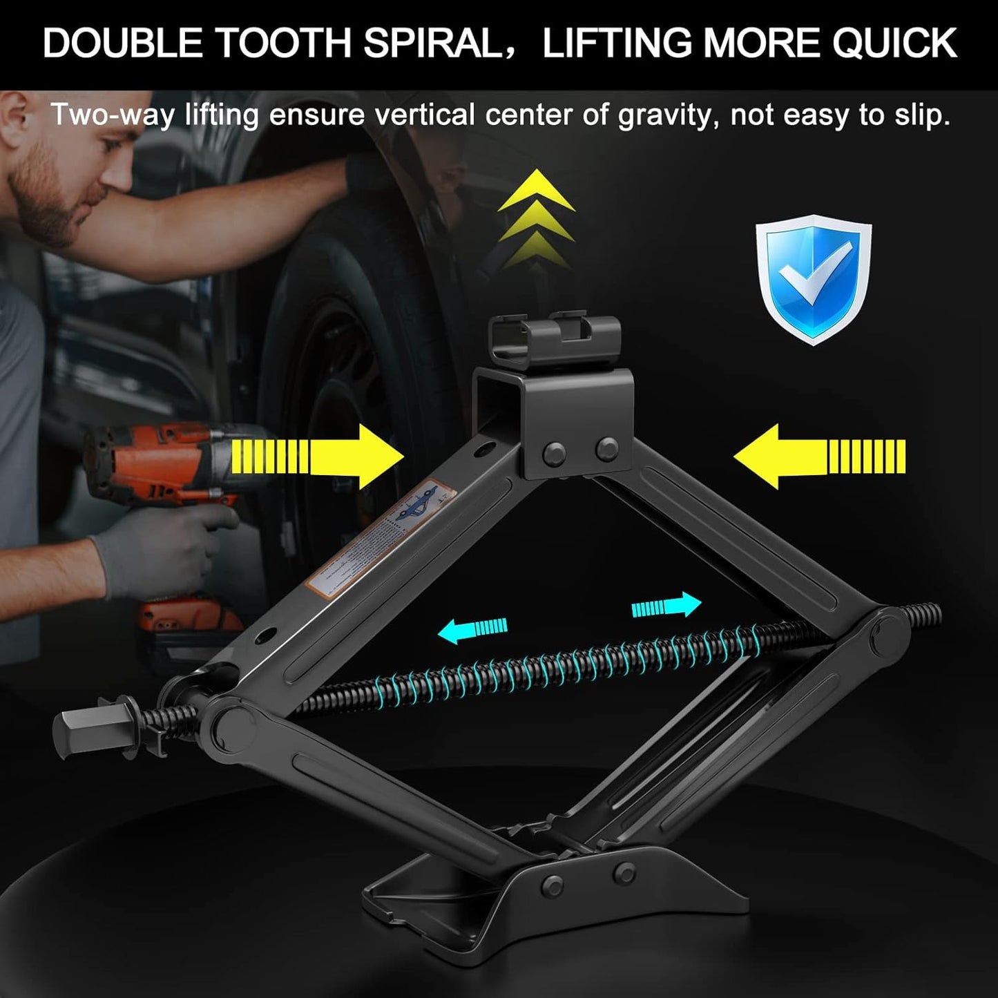 IMAYCC Car Jack Kit, Scissor Jack for Car 2 Ton (4409 lbs) Tire Jack Repair Kit,Spare Tire Changing Kit with Lug Wrench,Emergency Kit for Vehicle/Auto/SUV/MPV