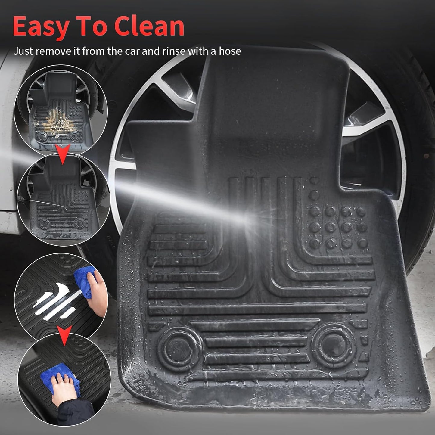 Wayhigh-All Weather Floor Mats and Cargo Mat Set Fit for Hyundai Tucson 2016-2021 TPE Car Mats Waterproof Heavy Duty Rubber Floor Liners for Tucson Tucson Accessories