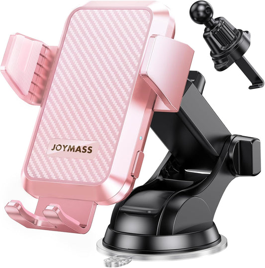 Wireless Car Charger, Phone Holders for Your Car, 15W Auto Clamping Phone Mount Car Accessories for iPhone 16 15 14 13 12 Mini Pro Max 11, Samsung Galaxy S24 Ultra S23 S22+ Note 20, etc-Pink