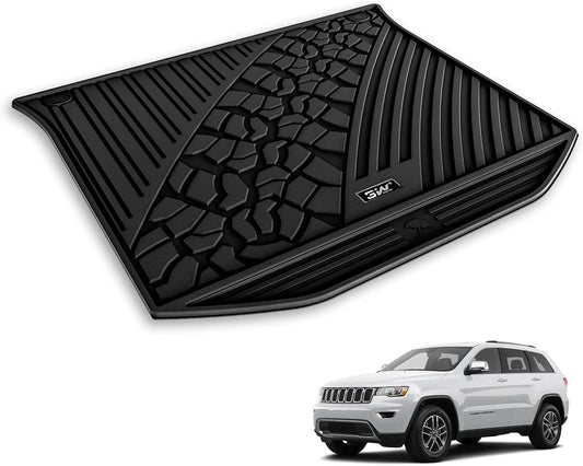3W Cargo Liner Fit for Jeep Grand Cherokee 2013-2021/ Grand Cherokee WK 2022 2023(Non L) TPE All Weather Custom Fit Heavy Duty Trunk Mat, Black