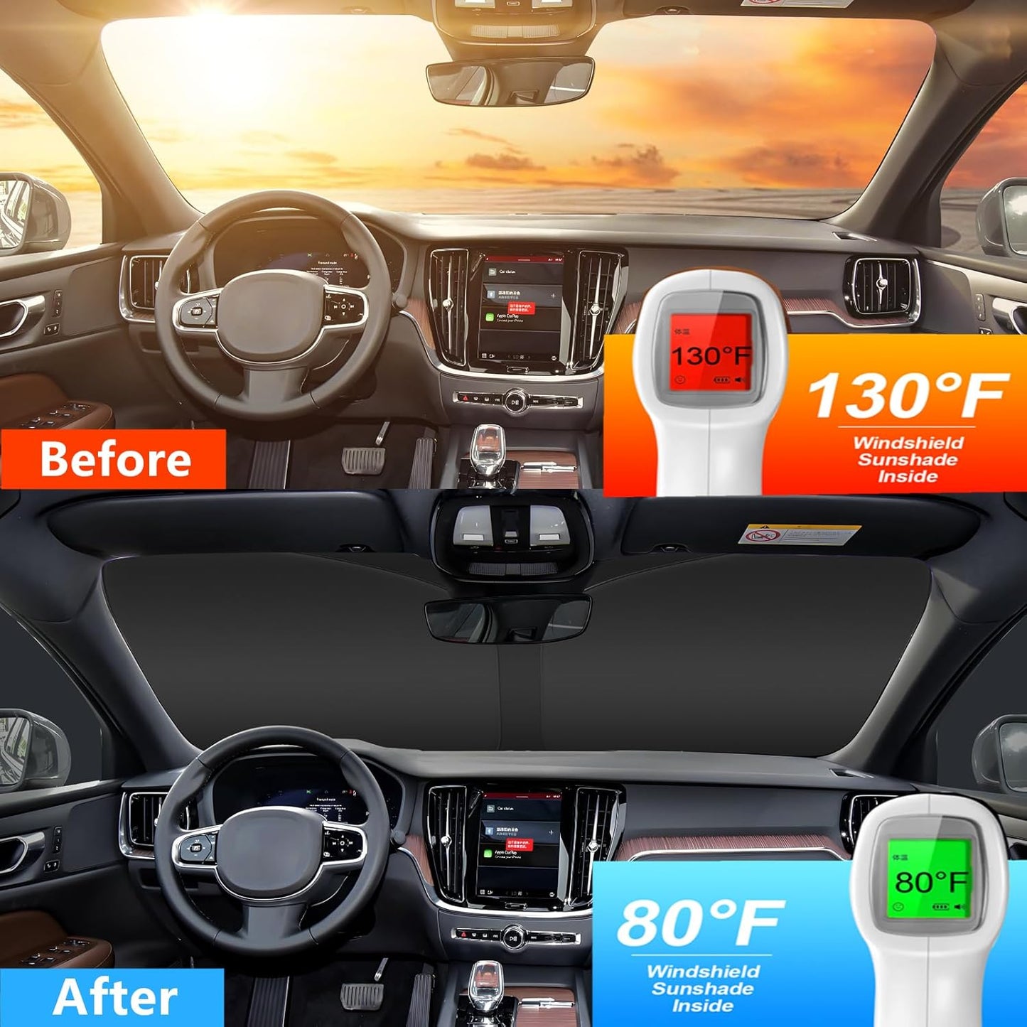 Windshield Sun Shade for Kia EV6 2022 2023 2024 2025 Custom Fit Foldable Front Window Sunshade Sun Visor Protector Block UV Rays Keep Your Car Cooler