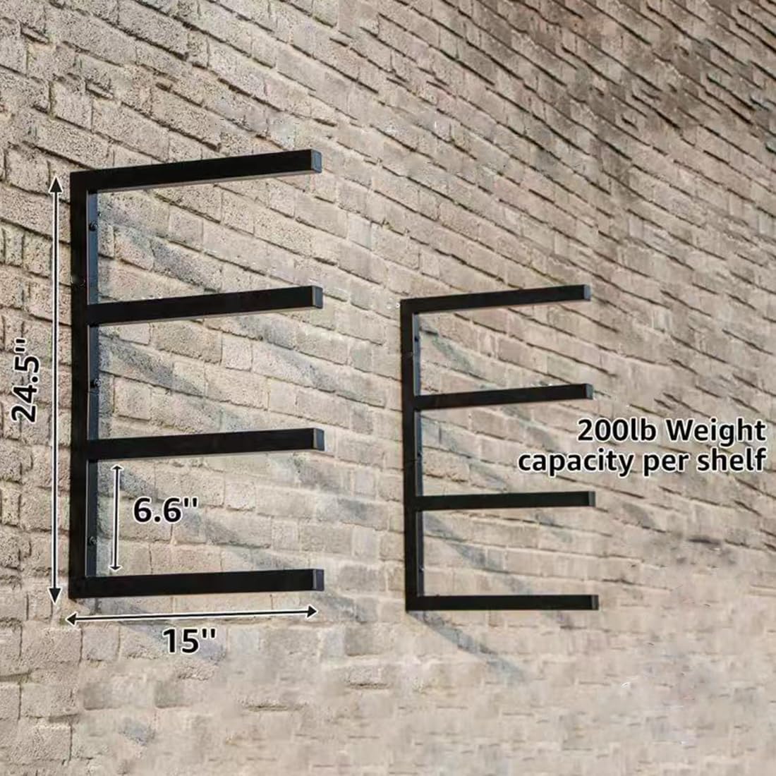 Lumber Storage Rack Metal Shelf Brackets, Sturdy Multipurpose Racking,Indoor & Outdoor Use (4 Level)