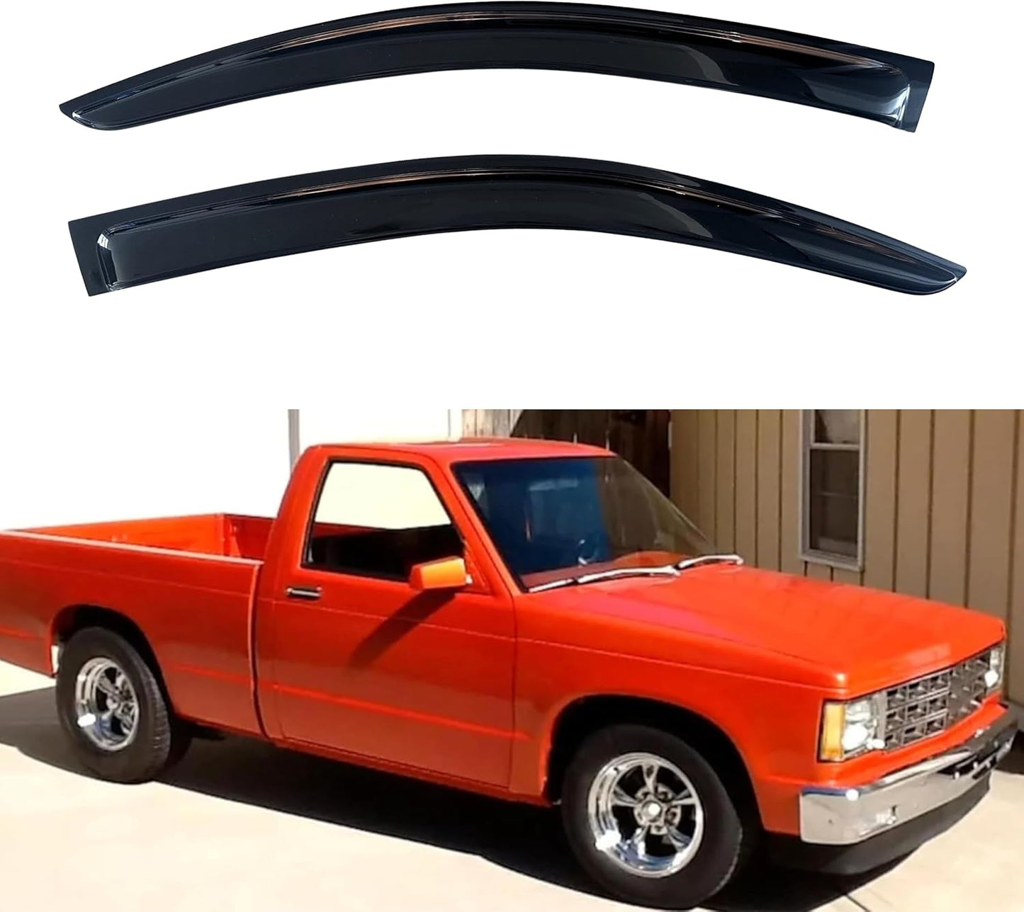 KPY Window Visor Compatible with 1983-1994 S10 Blazer/S15 Jimmy & 1982-1990 S10/S15 Pickup & 1991-1993 Sonoma & 1985-2005 Astro/GMC Safari, Rain Guard Window Vent Deflectors Tape-On