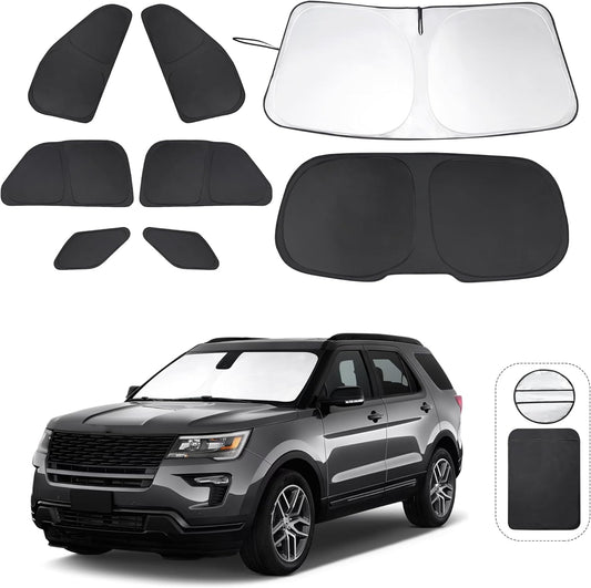 TINGLU Window Shades for Ford Explorer SUV 2011-2019 Accessories Full Windows Rear Triangular Windshield Sun Shade Sun UV Rays Privacy Protection 8PCS